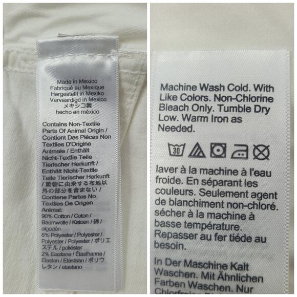 NWT Madewell 10" Hi-Rise Skinny Jeans White Button Fly Frayed Step Hem size 24 - Picture 14 of 16